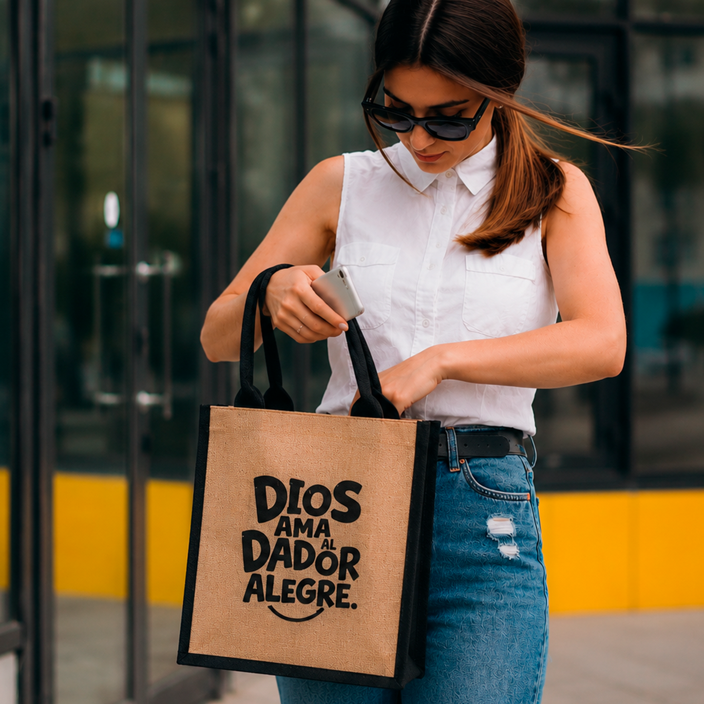 BOLSO - DIOS AMA AL DADOR ALEGRE